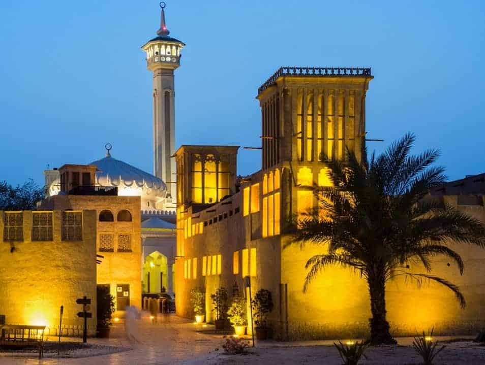 Visiting the Old Districts of Dubai Al Fahidi Historical Neighborhood 7 Old Districts of Dubai Al Fahidi Sunset